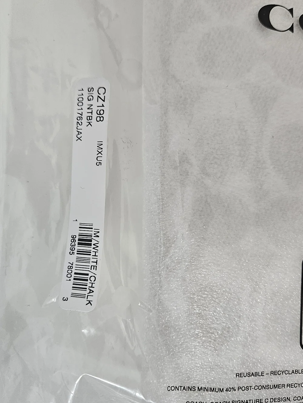 NWT Authentic Coach Chalk White C's Leather Notebook Cover And Journal Intact - Picture 3 of 5
